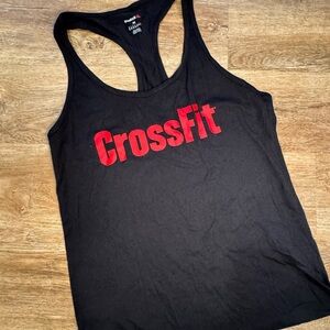 Reebok Black Racerback Tank with Red Delta Logo